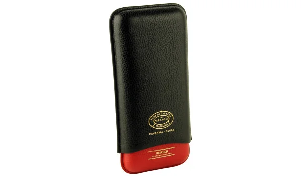 Czarno-czerwone skórzane etui Partagas Series